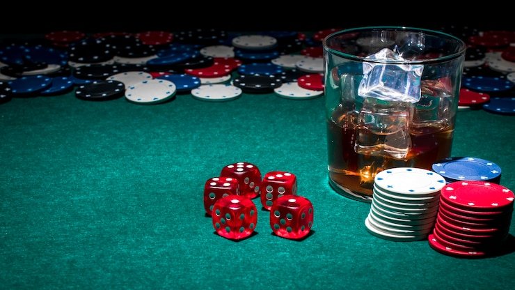 Multi-player Texas Poker table showing action sequence and pot increments
